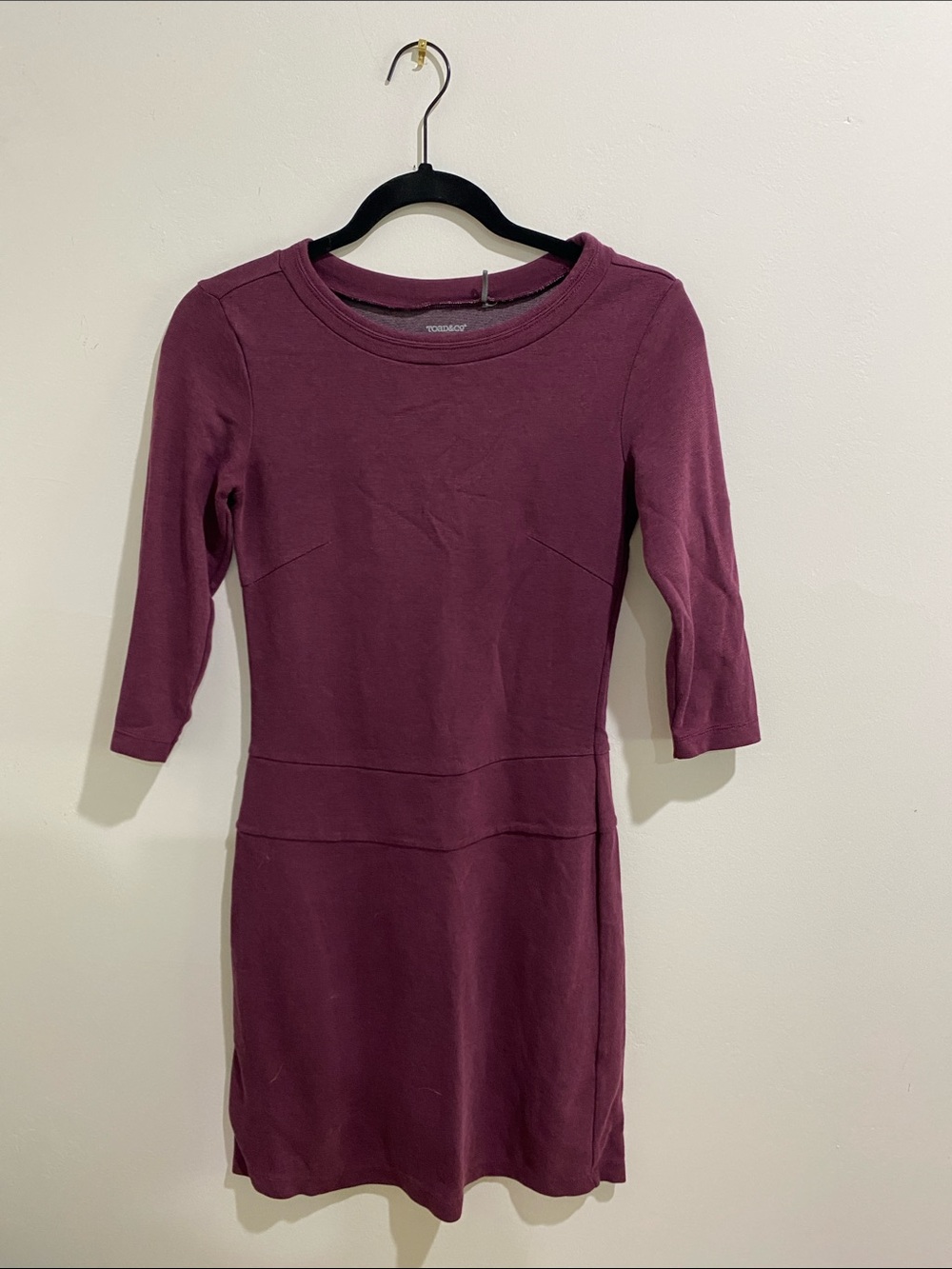 Toad&Co Plum Three-Quarter Sleeve Sheath Dress